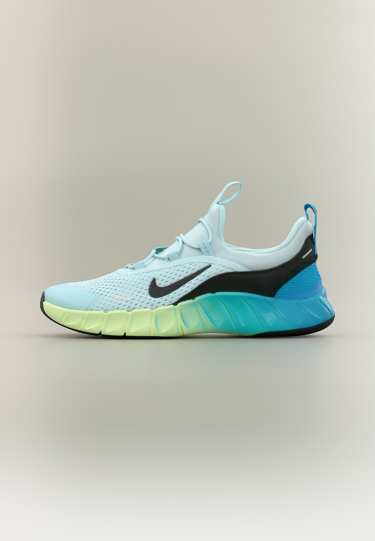 Nike FREE RIDE UNISEX - Road running shoes - glacier blue/black/light current blue/barely volt