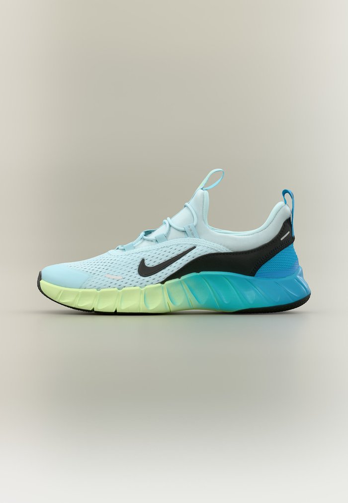 Nike FREE RIDE UNISEX - Road running shoes - glacier blue/black/light current blue/barely volt