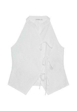 Stradivarius, SEMI-WRINKLED KNOT QIPAO HALTER TOP 02047657 - Débardeur - beige