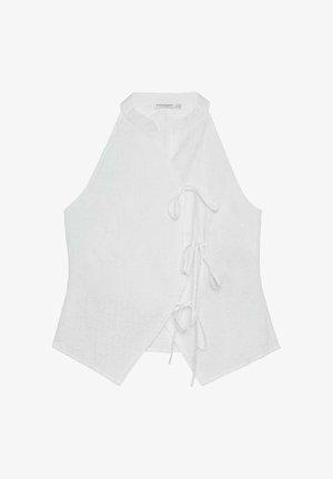 Stradivarius, SEMI-WRINKLED KNOT QIPAO HALTER TOP 02047657 - Top - beige