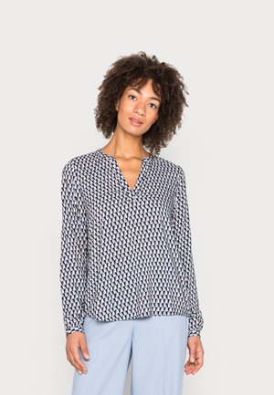 KASARY TILLY  - Blouse - sand dollar/blue retro zig zag