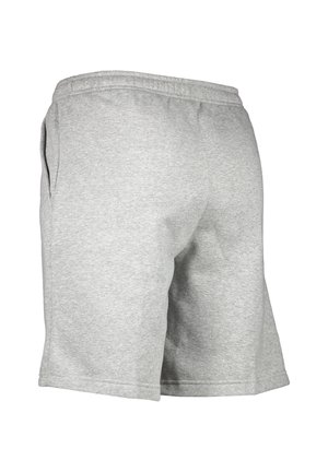 Grå bomullsshorts med elastisk midjeresår, sidofickor och en avslappnad passform. Tyget har en slät textur och är lätt.