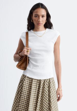 & OTHER STORIES, & OTHER STORIES OPEN-BACK RIBBED TOP - T-shirt basique - white