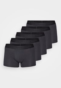 Fünf schwarzes Boxershorts-Set aus weichem Stoff, mit elastischem Bund, der das eingeprägte "HOLLISTER"-Logo trägt, und einer figurbetonten Passform.