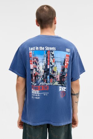 LOST STREETS TEE - Tričko s potlačou - blue