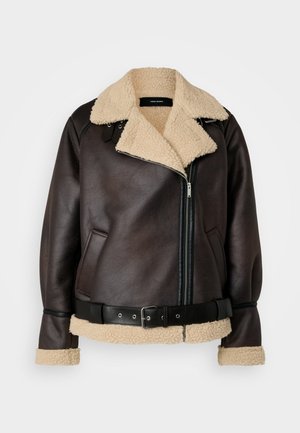 Vero Moda Tall VMJOANNA JACKET - Jakna od umjetne kože - chocolate torte/silver mink