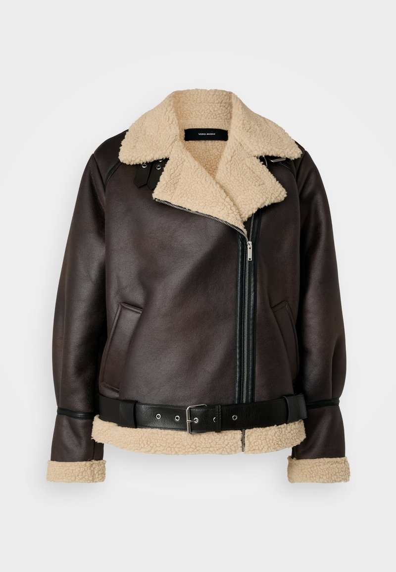 Vero Moda Tall Imitatieleren jas bruin Vero Moda Tall Imitatieleren jas bruin