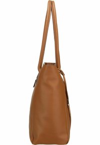 Borsa a tote in pelle marrone con trama, dotata di due manici lunghi, una silhouette spaziosa e una chiusura con zip nella parte superiore per una conservazione sicura.