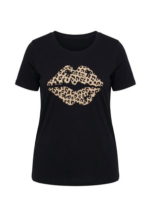 MIAMODA, T-SHIRT, KOMFORT FIT, LEO-LIPPEN, HALBARM - T-shirt con stampa - black