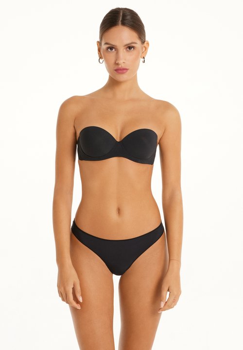 Reggiseno A V Profondo Nero Girocollo Con Cinturini - Taglia Unica - Nuovo Con Etichette