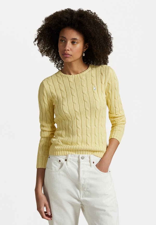 Cable Knit Cotton Crewneck Sweater - Jumper