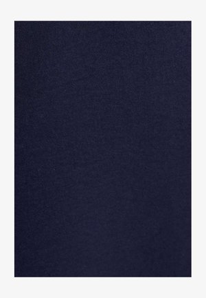 Tessuto blu navy con una texture liscia, caratterizzato da una trama uniforme e senza motivi o accenti visibili.