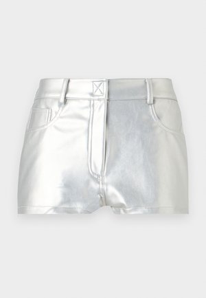 Norma Kamali HIGH WAIST JEAN - Lühikesed püksid - silver-coloured