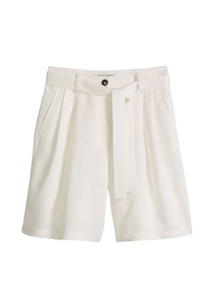 Marc O'Polo, SHORTS, TAILORED BERMUDA, BELT TO TIE AT WAIST, ZIP-FLY, WELT POCKETS AT BACK - Short - white cotton