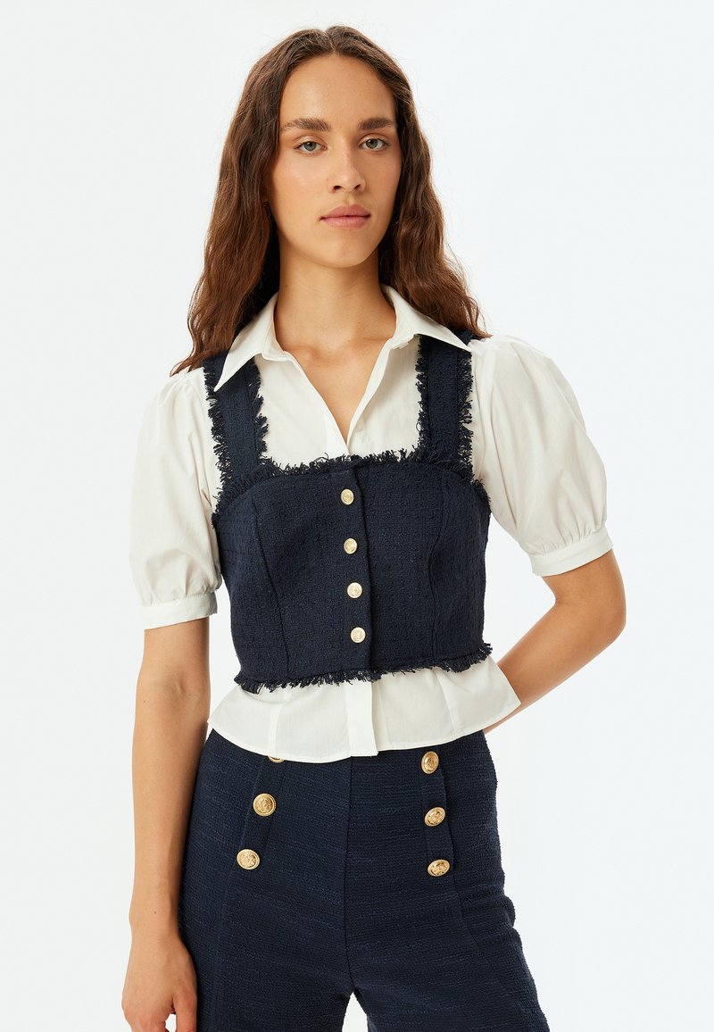 Koton CROP - Blouse - dark blue