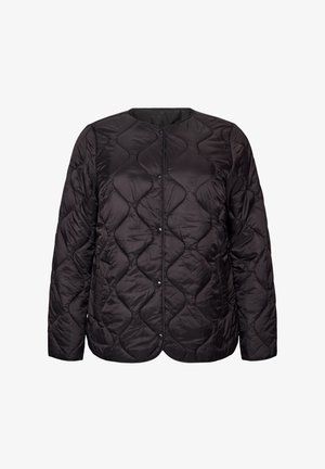 Zizzi, STEPPJACKE MIT DRUCKKNÖPFEN UND RUNDHALSAUSSCHNITT - Kerge jope - schwarz