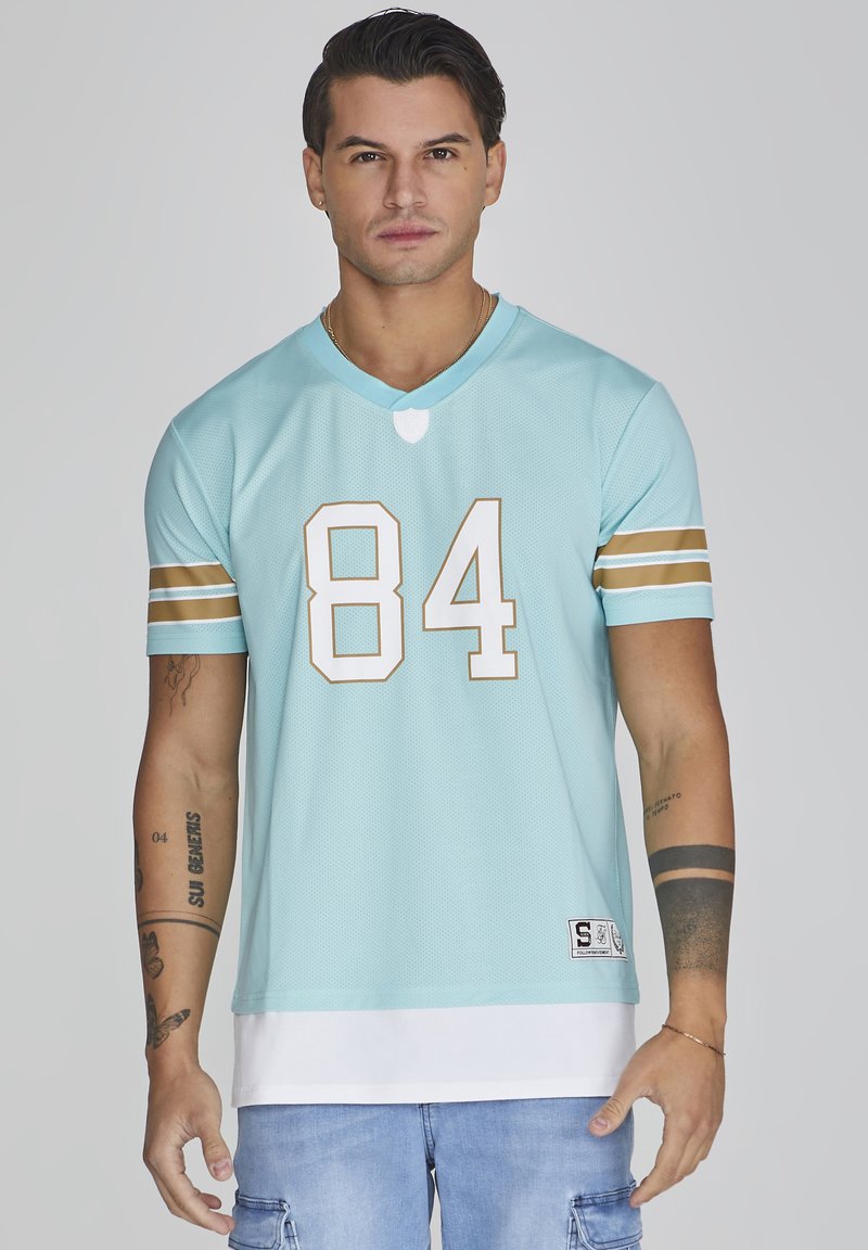SIKSILK T-shirt imprimé - white navy/bleu marine