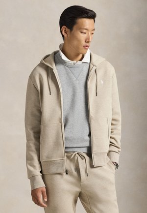 Polo Ralph Lauren DOUBLE KNIT FULL ZIP HOODIE - Φούτερ με φερμουάρ - tuscan beige heather