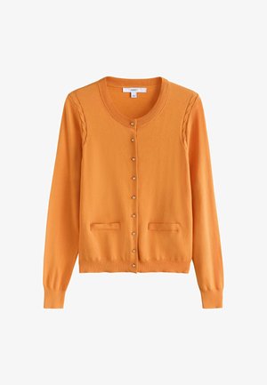 Next, PETITE FIT - SOFT TOUCH COTTON RICH CREW NECK CARDIGAN - Cardigan - orange