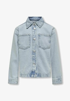 FLY-AWAY KRAGEN ÄRMELBÜNDCHEN MIT KNOPF - Jakna iz džinsa - light blue denim