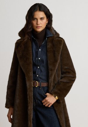 Lauren Ralph Lauren, FAUX-FUR REEFER COAT - Зимно палто - circuit brown