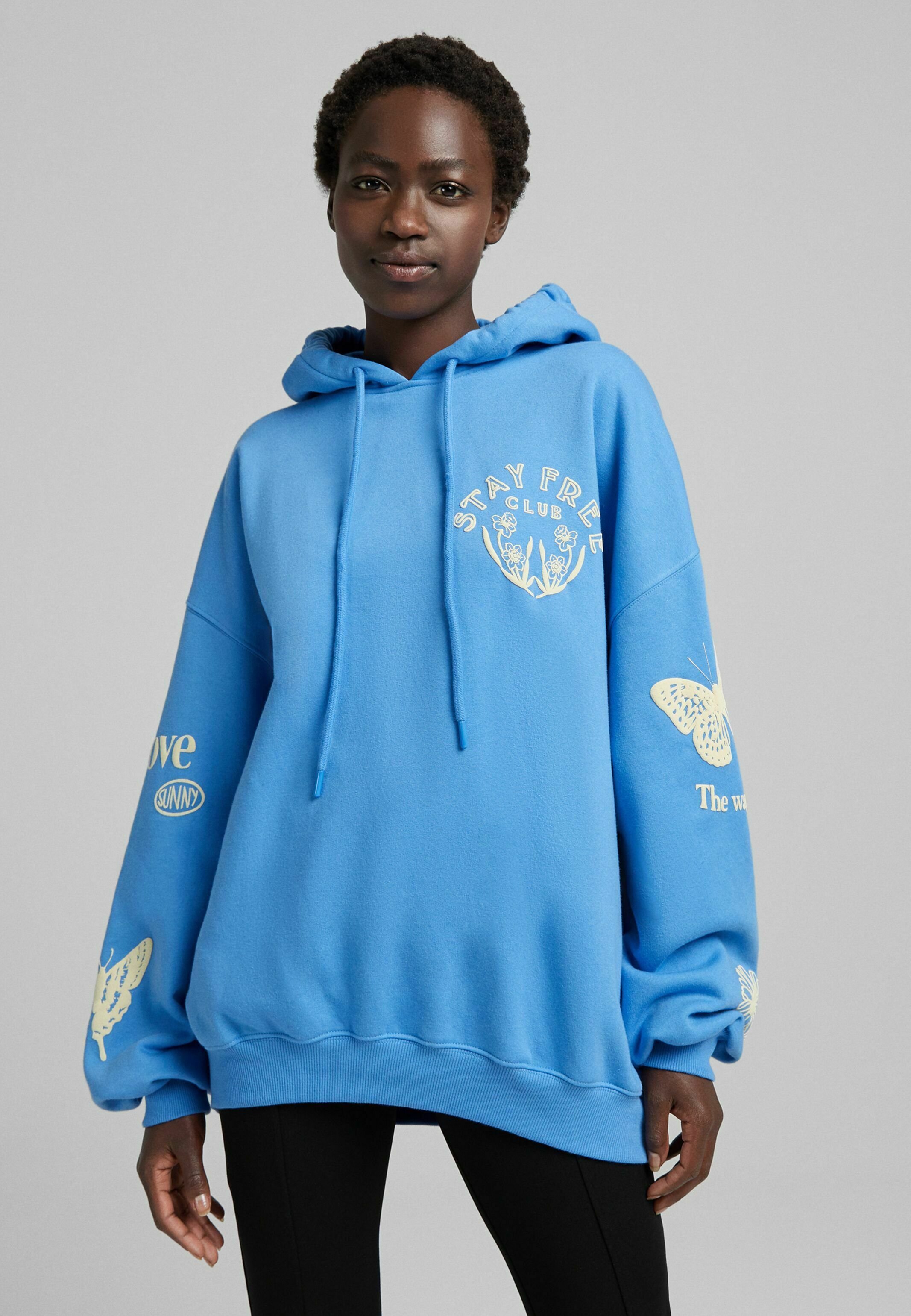 Bershka Felpa con cappuccio - blue/blu - Zalando.it