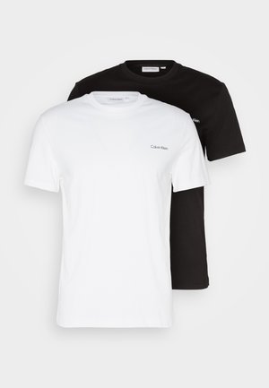 Calvin Klein MICRO LOGO REGULAR FIT 2 PACK  - Pamata T-krekls - white/black