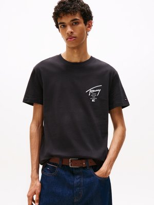 Tommy Jeans SIGN CITY TEE UNISEX - T-shirt imprimé - black