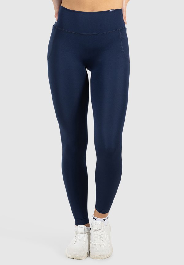 LEGGINGS WITH TWO POCKETS HIGH-WAIST YOGA PILATES KELSY - Tights - marineblau