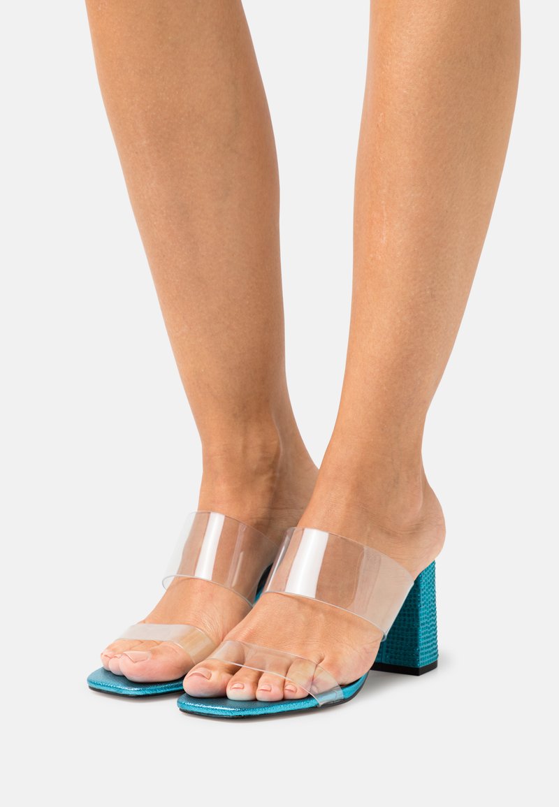 Damen Flache Pantoletten | Kurt Geiger London PARTY Pantolette hoch blue/blau - HA62475 Damen Flache Pantoletten | Kurt Geiger London PARTY Pantolette hoch blue/blau - HA62475
