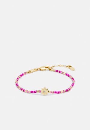 BEADED BRACELET WITH CHARM - Armbånd - gold-coloured/purple