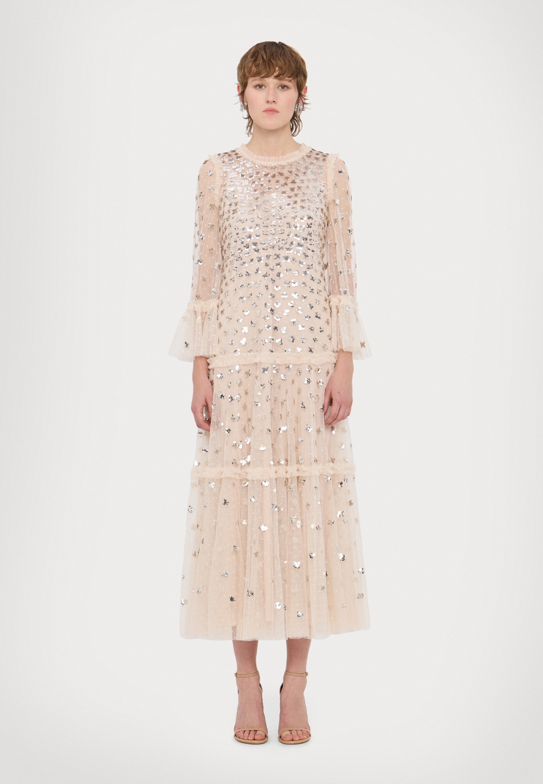 needle and thread beige dress & GLISTEN TIERED GOWN - Occasion wear BEADED PrettyGuide Women's Flapper Dress Style:SCH2402