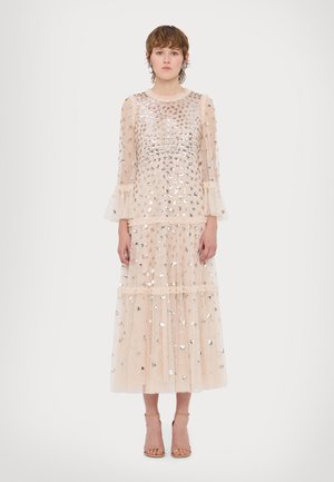 GLISTEN TIERED GOWN - Gallakjole - dust beige/silver dus