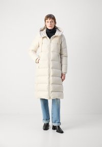 Marc O'Polo LONG COAT FEMININE SHAPE WITH HOOD - Untuvatakki - stony sand