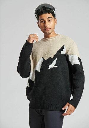 South Beach MOUNTAIN SCENE CREW NECK  - Strickpullover - black
