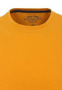 Regular fit gul T-shirt lavet af blød bomuld, med en ribbet rund halsudskæring med en kontrasterende blå accent indeni.