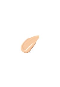 Flytende foundation i en lys beige nyanse, glatt tekstur, med en kremet konsistens, vist som en swatch på en hvit bakgrunn.