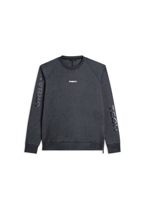 CREW NECK WITH SIDE ZIP AND SLEEVE PRINTS - Felpa - blue