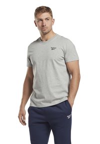 Reebok IDENTITY SMALL LOGO TEE - Pamata T-krekls - medium grey heather