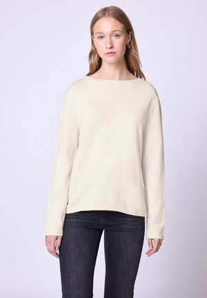 RUNDHALS - Strickpullover - beige