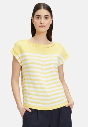 Betty Barclay MET STREPEN - T-shirt print - patch yellow white