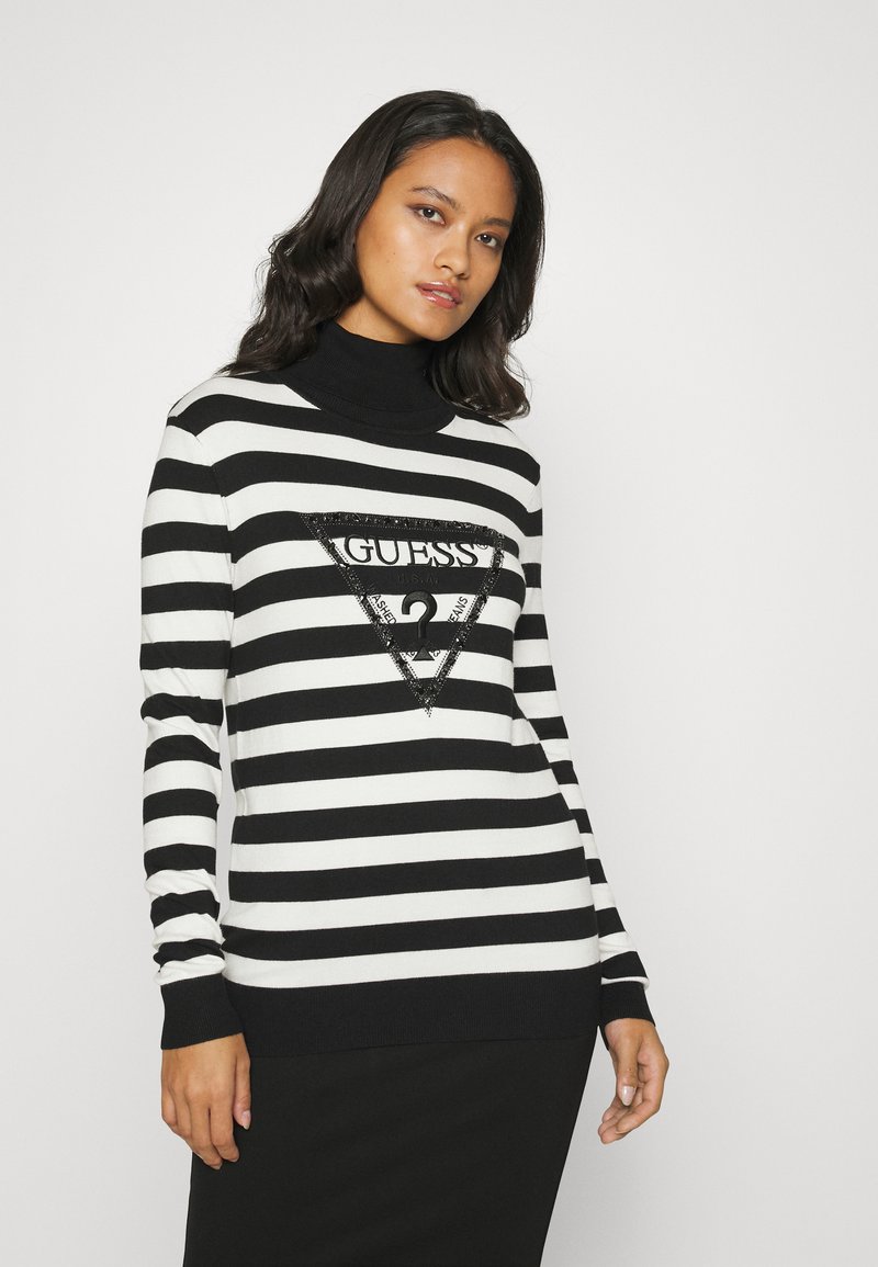 Guess NOEMI TN LS Jumper white and black/black Zalando.de