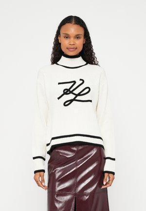 KARL LAGERFELD SOUTACHE AUTOGRAPH - Jersey de punto - white