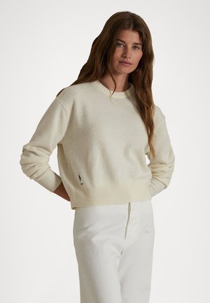 WOOL BLEND CROPPED CREWNECK JUMPER - Strickpullover - authentic cream