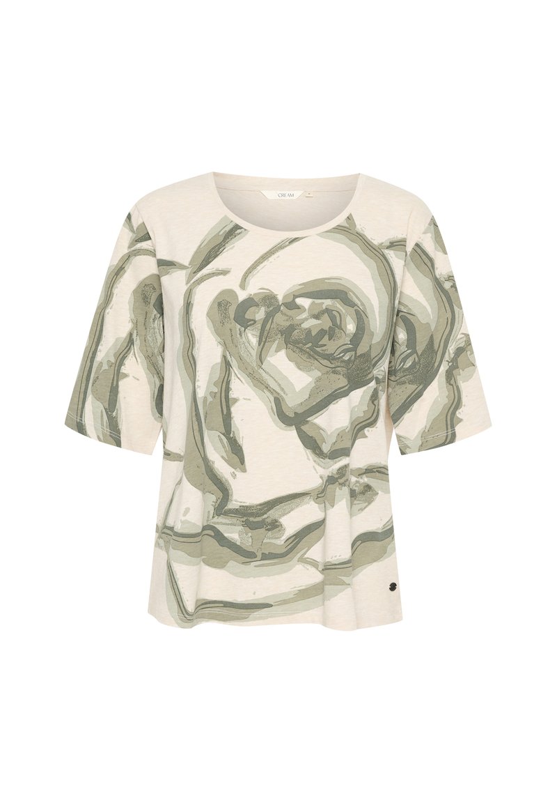 Cream T-shirt print beige