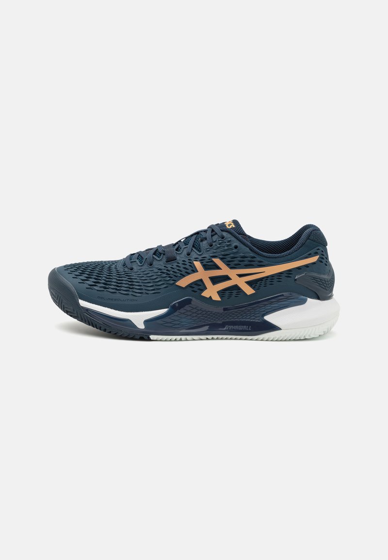 ASICS - GEL-RESOLUTION 9 CLAY - Tenisové boty na antuku - dark blue/gold, Zvětšit