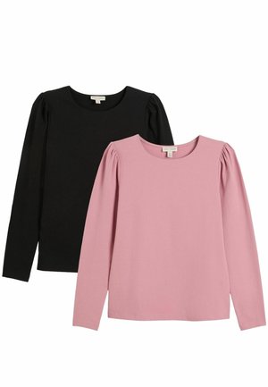 REGULAR FIT - SHOULDER LONG SHOULDER  - Tops ar garām piedurknēm - pink and black