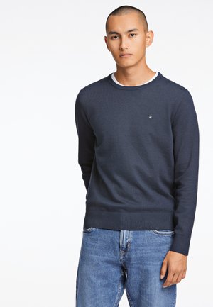 Junk De Luxe CONTRAST INSIDE COLLAR - Strickpullover - navy