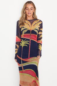 Never Fully Dressed PALM DRESS - Maxikjole - blue