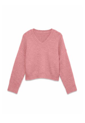Vero Moda Curve, KNITTED PULLOVER VMCHOPE KNITTED PULLOVER - Striktrøje - rose elegance
